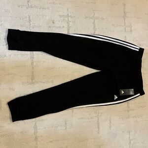 Adidas Kids Black Joggers with White Stripes